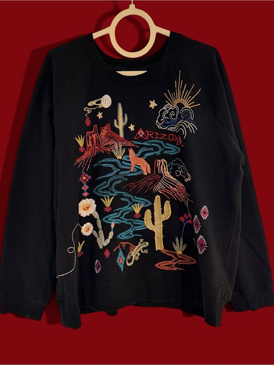 Johnny Was Tops - Johnny Was Route 66 Arizona Embroidered Bird  Sweatshirt